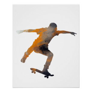 Skateboard Game Sport Challenge Illustration Pop Poster