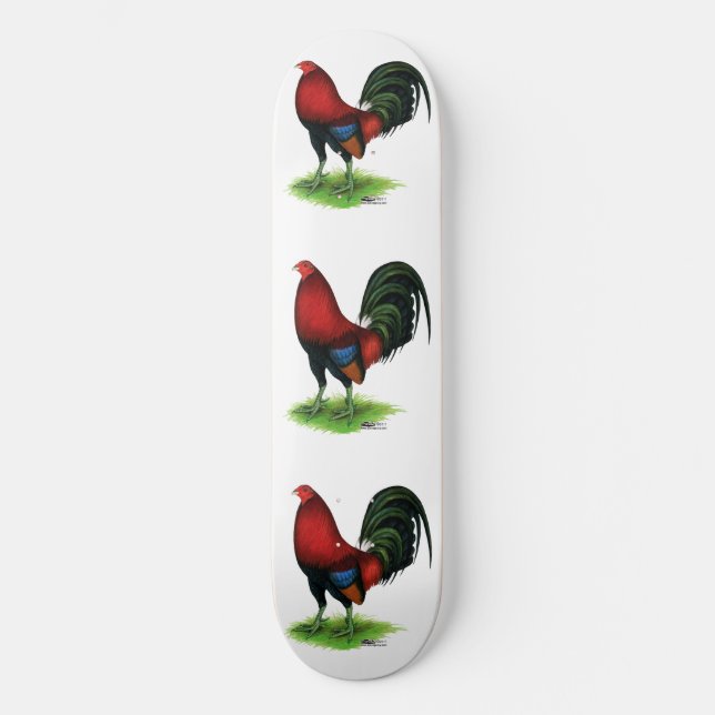 Skateboard Gamecock : Rouge foncé (Recto)