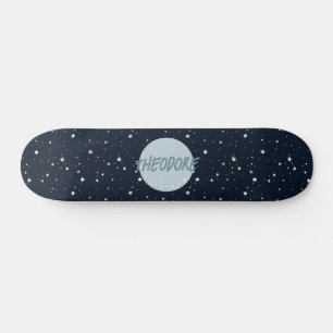 Skateboard Garçons nom personnalisé lune étoiles espace enfan