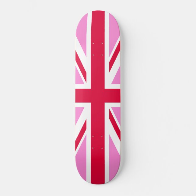 Skateboard GAY PRIDE britannique (Union Jack rose) (Drapeau b (Recto)