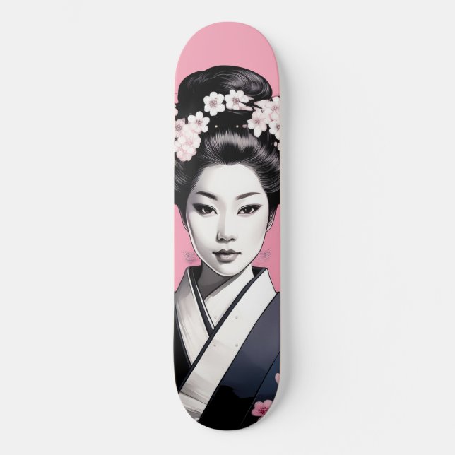 Skateboard Geisha rose (Recto)