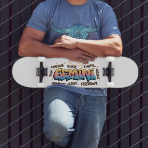 Skateboard Gémeaux Zodiaque  Graffiti 
