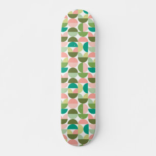 Skateboard Geometric Modern Green & Peach