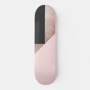Skateboard Géométrie moderne Rose Gold Black Blush
