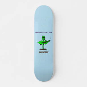 Skateboard Germinator cyborg plante dessin humoristique