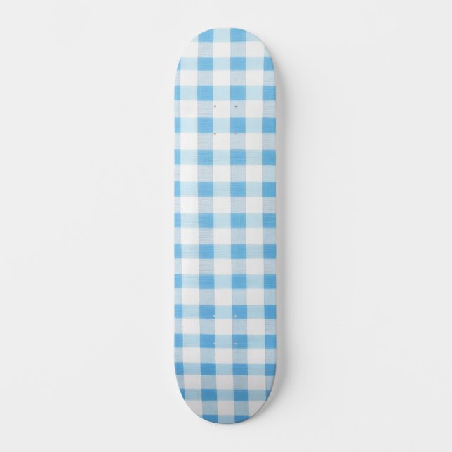 Skateboard Gingham Bleu Bébé (Recto)