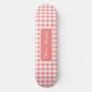 Skateboard Gingham Recipes Blush Pink Check Cute Feminine