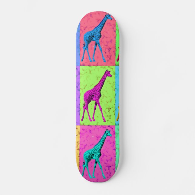 Skateboard Girafe de marche de Popart d'art de bruit (Recto)