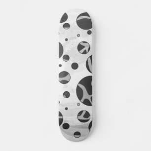 Skateboard Giraffy Polka Dot noir et gris clair Impression