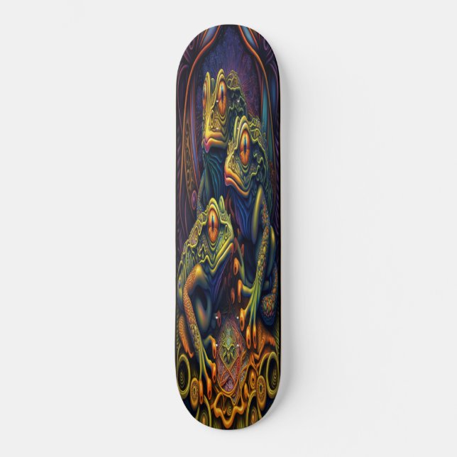 Skateboard Girly Artistic Frogs (Front)