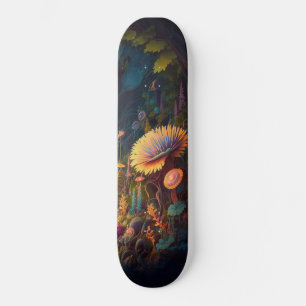 Skateboard Girly Champignon Motif bois
