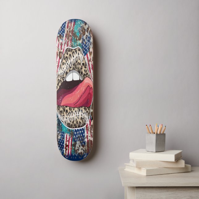 Skateboard Girly Lips (Wall Art)