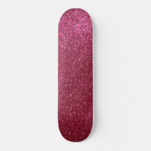 Skateboard Girly Sparkly Wine Burgundy Red Glitter