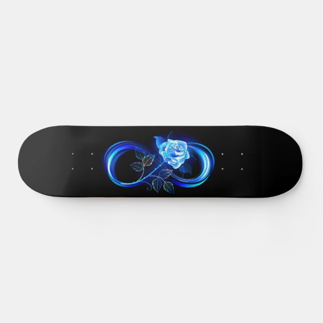 Skateboard Glowing infinity with blue rose (Horz)