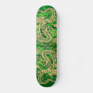 Skateboard Gold Dragon Green Satin Lush Skboard