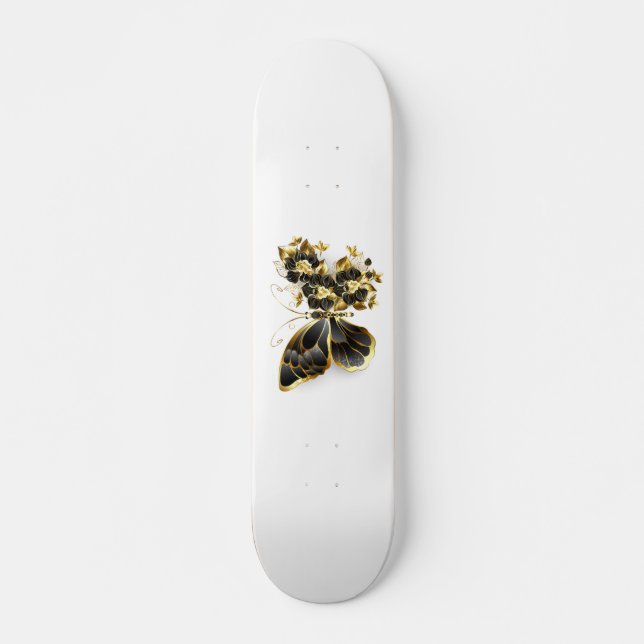 Skateboard Gold flower Butterfly with Black Orchid (Devant)