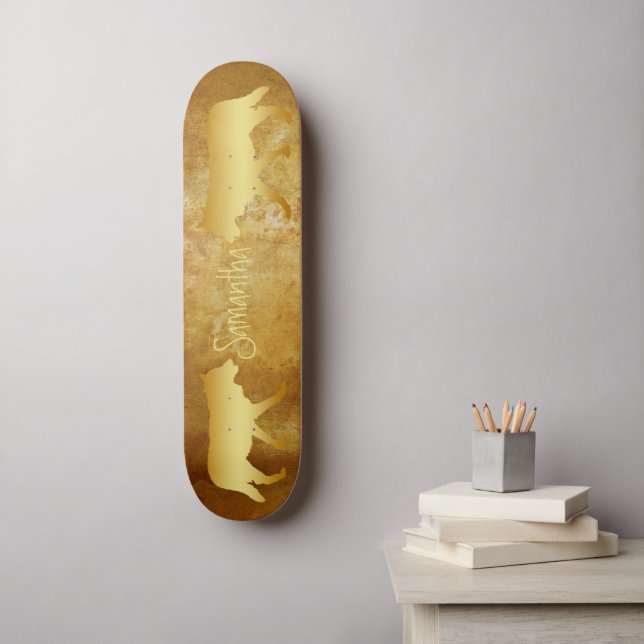 Skateboard Gold loups personnalisés (Art mural)