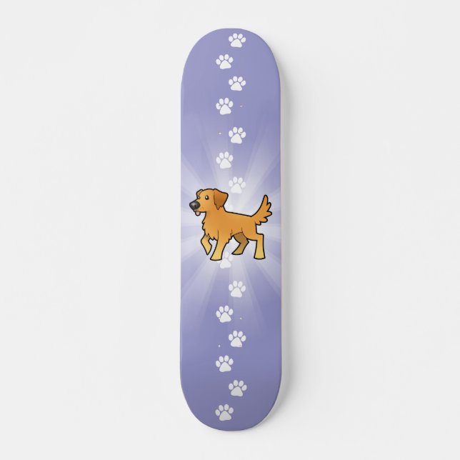 Skateboard Golden retriever de bande dessinée (Devant)