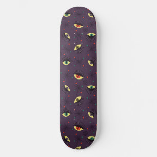 Skateboard Goth Eyes Witchy Purple Motif occult