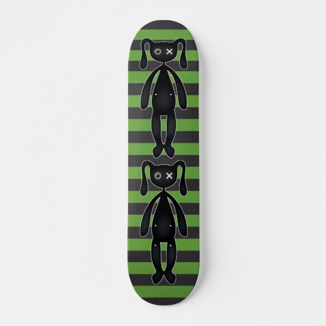 Skateboard Goth Green et Black Bunny (Devant)