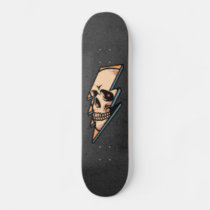 Skateboard Gothique Crâne éclair Skeleton Head Cool tendance