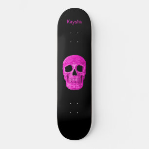 Skateboard Gothique Crâne Neon Girl Pink Déplaisant Popart De