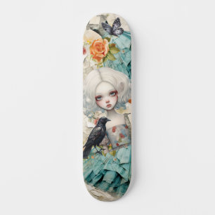 Skateboard Gothique Inspirer Blue Robe & Pêche Rose Skateboar