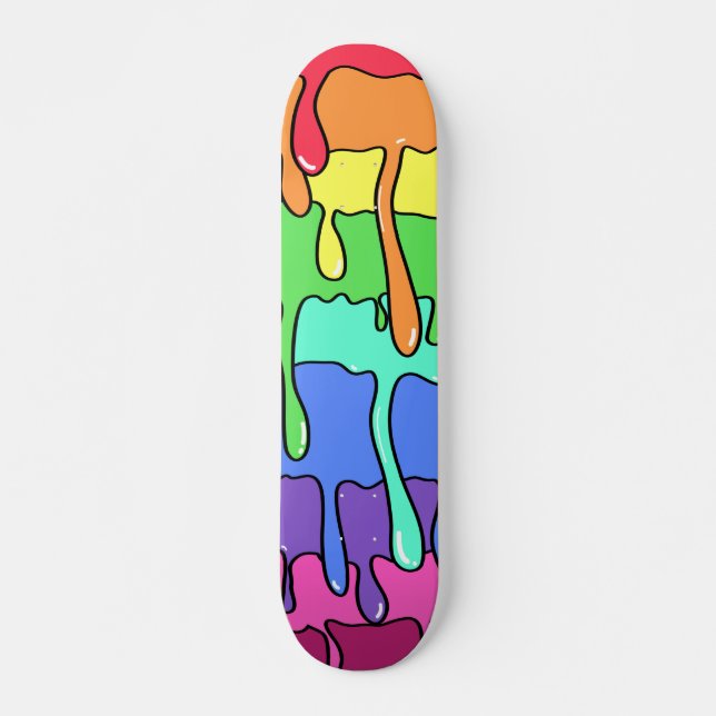 Skateboard Goutte mince Fondre 90s Arc-en-ciel rétro (Devant)