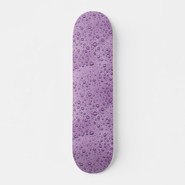 Skateboard gouttelettes d'eau violette (Devant)