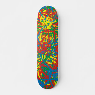 Skateboard Graffiti coloré à chaud rouge jaune vert bleu