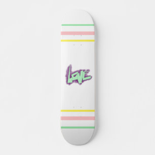 Skateboard graffiti d'amour violet vert menthe typographie po