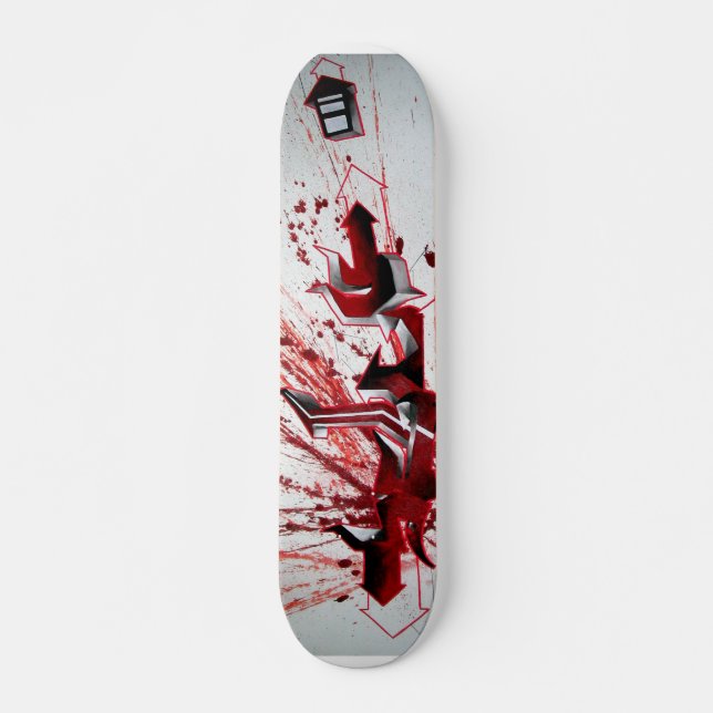 Skateboard Graffiti de rouge de Schu (Devant)