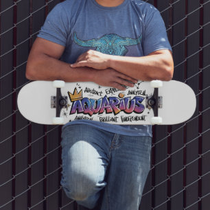 Skateboard Graffiti du zodiaque Verseau 