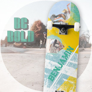 Skateboard Graffiti gris jaune Turquoise urbain