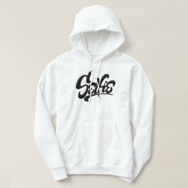 Skateboard Graffiti Selfie Street Art Lettering Hoodie (Design Front)