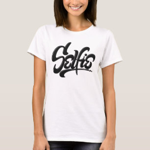 Skateboard Graffiti Selfie Street Art Lettering T-Shirt