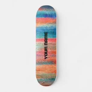 Skateboard Grain de bois coloré