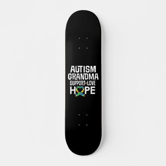 Skateboard Grand-mère sensibilisation sur l'autisme (Devant)