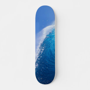 Skateboard Grande planche à roulettes bleue de vague