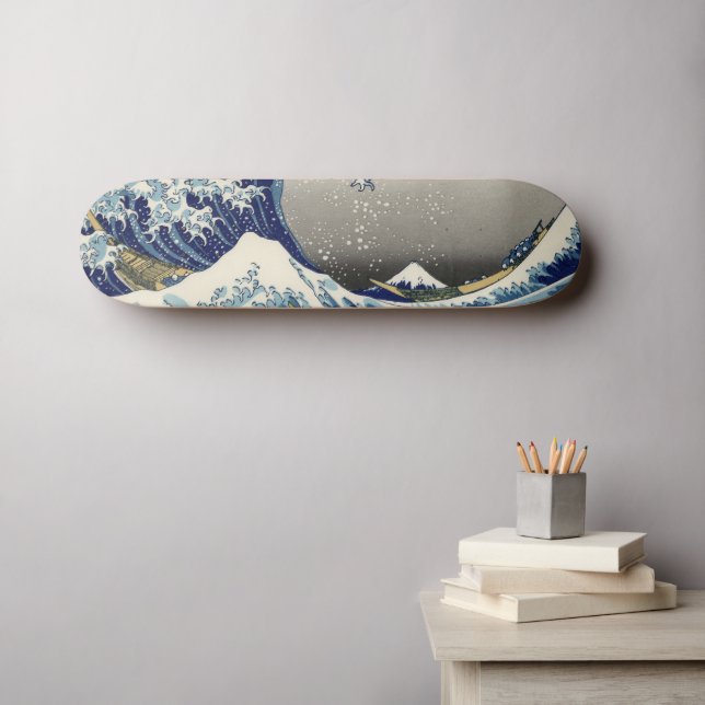 Skateboard Grande vague au large de Kanagawa et Mont Fuji Mer (Art mural (Horz))