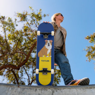 Skateboard Graphique Bulldog Anglais personnalisé