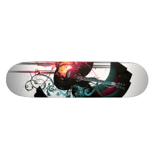 Skateboard Graphique frais de musique avec la guitare