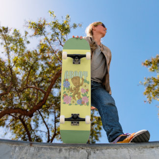 Skateboard Graphisme Retro Floral Dancing Kid Groot