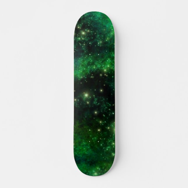 Skateboard Green Galaxy personnalisable (Devant)