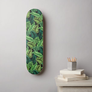 Skateboard Green Tropical Palm Banana Monstera Feuille