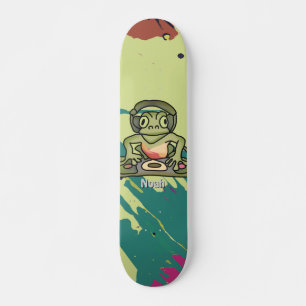 Skateboard Grenouille rétro avec casque   Drôle