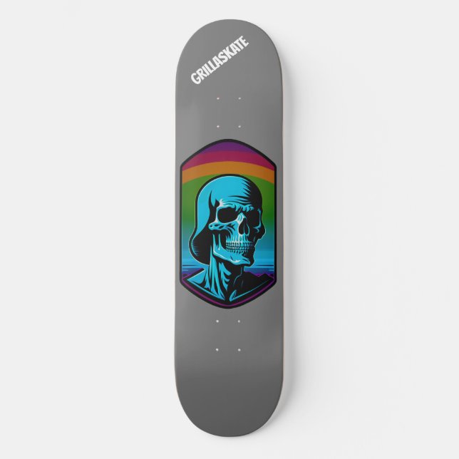 Skateboard GrillaSkate Kustom Design 002A Skull (Recto)