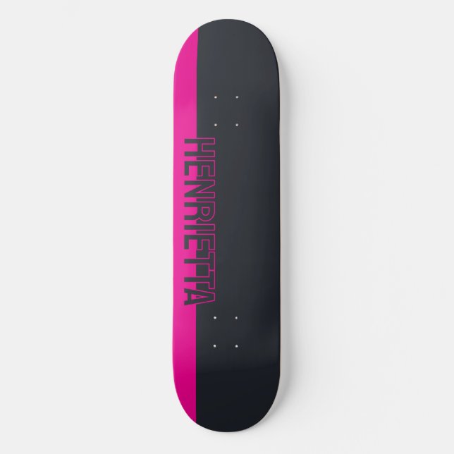Skateboard Gris et rose solides personnalisables (Recto)