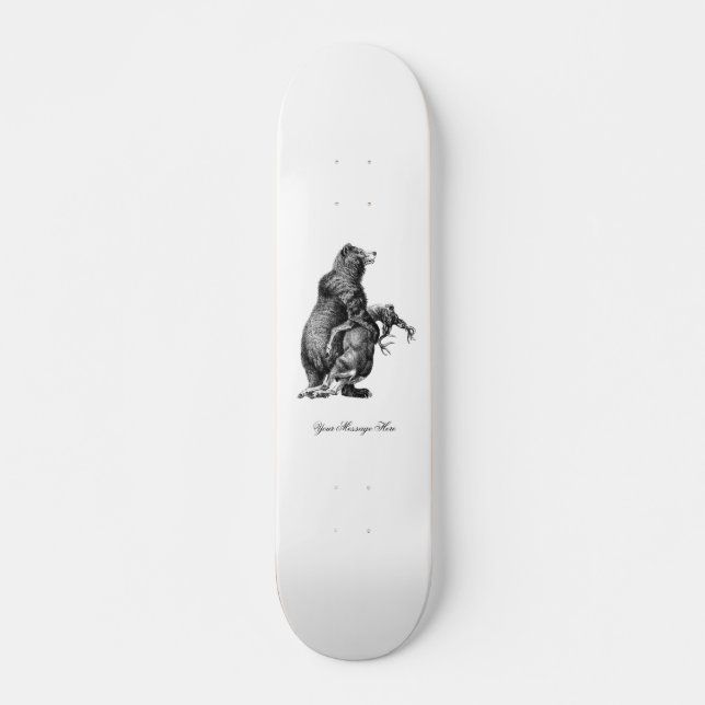 Skateboard Grizzly ours chasse cerfs Dessin simple (Devant)