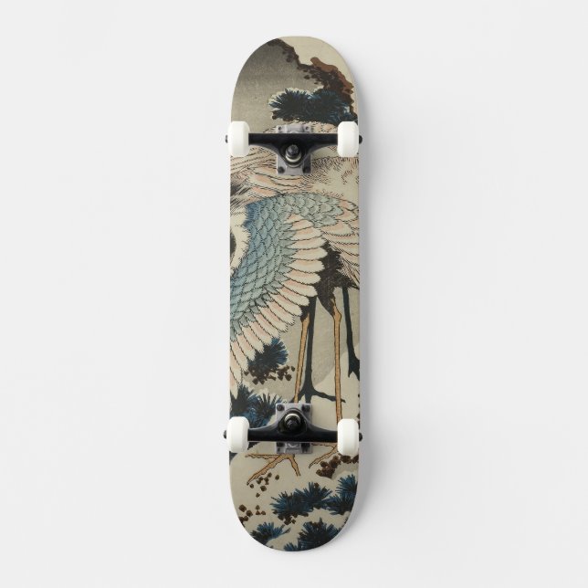 Skateboard Grues sur un pin couvert de neige Hokusai (Recto)